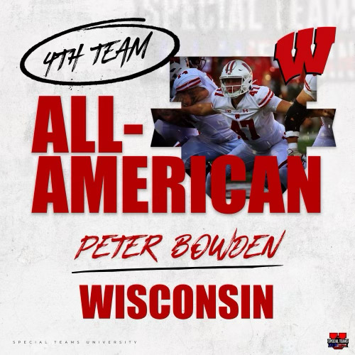 Peter Bowden, Special Teams U, All-American