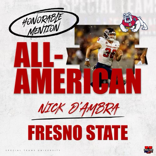 Nick D'Ambra, Special Teams U, All-American