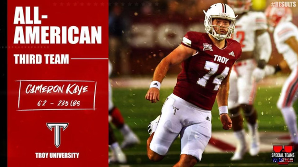 Cameron Kaye, Special Teams U, All-American