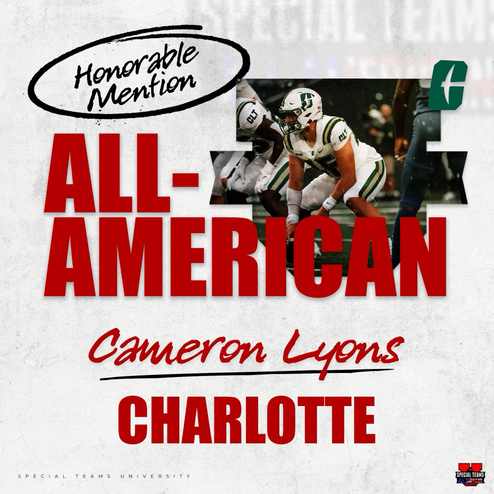 Cameron Lyons, Special Teams U, All-American